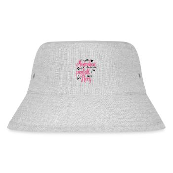 "Es gibt Menschen die passen perfekt ins Herz" - Stanley/Stella recycelter Bucket Hat - Grau meliert - Vorne