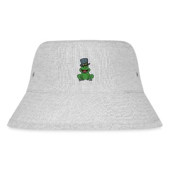 emotions, feelings, toad, frog, quark, children, happy - Stanley/Stella Recycled Bucket Hat - heather grey - Front