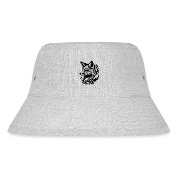 Schlauer Fuchs in Tattoo Tinte - Stanley/Stella recycelter Bucket Hat - Grau meliert - Vorne