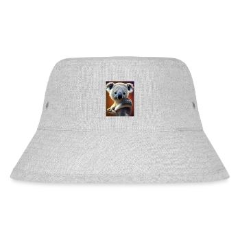 Drawing of a cool Koala in summer - Stanley/Stella Recycled Bucket Hat - heather grey - Front