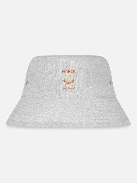 60. Geburtstag März Jahrgang 1963 Geschenkidee - Stanley/Stella recycelter Bucket Hat - Grau meliert