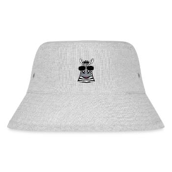 Zebra mit Sonnenbrille - Stanley/Stella recycelter Bucket Hat - Grau meliert - Vorne