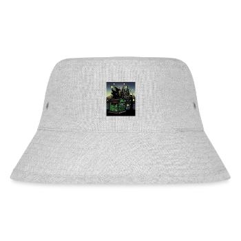 Hütte Wald Raben Waldbewohner wohnen Bauwagen - Stanley/Stella recycelter Bucket Hat - Grau meliert - Vorne