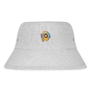 Hippie Löwe Friedenszeichen Yoga Cooler Löwe Lustiges Wortspiel - Stanley/Stella recycelter Bucket Hat - Grau meliert - Vorne