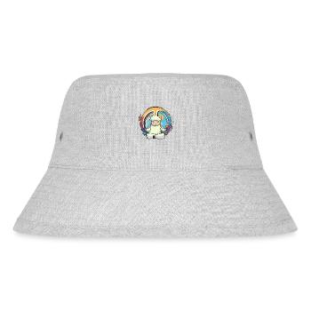 Hippie Sheep Peace Sign Yoga Lamb Hippies Animal - Stanley/Stella Recycled Bucket Hat - heather grey - Front