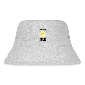 I Don't Give A Duck - Funny Duck with knife Meme - Stanley/Stella Recycled Bucket Hat - heather grey - Front