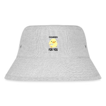 I'm Quackers For You - Funny Duck with knife Meme - Stanley/Stella Recycled Bucket Hat - heather grey - Front