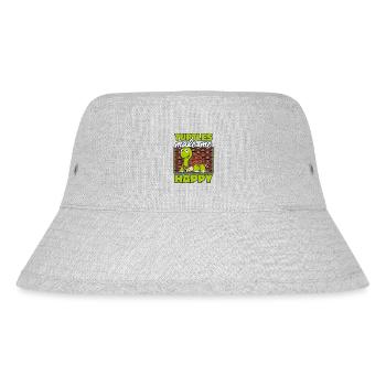 Turtles Make Me Happy Tortoise Turtle - Stanley/Stella Recycled Bucket Hat - heather grey - Front
