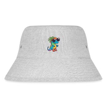 Kawaii Mignon Happy Colorful Dino avec des lunettes de soleil - Bob recyclé Stanley/Stella - gris chiné - Devant