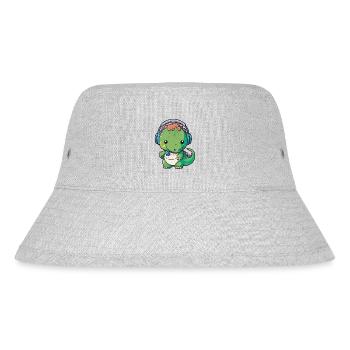 Kawaii Cute Happy Colorful Dino avec des écouteurs - Bob recyclé Stanley/Stella - gris chiné - Devant