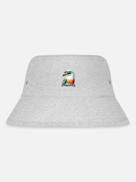 Biarritz Urlaub coole bunte Möwe mit Sonnenbrille - Stanley/Stella recycelter Bucket Hat - Grau meliert
