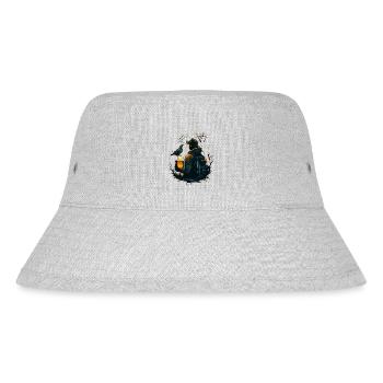 Hikers or hunters in wilderness and nature with beer - Stanley/Stella Recycled Bucket Hat - heather grey - Front