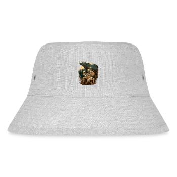 Hunters in nature with beer - Stanley/Stella Recycled Bucket Hat - heather grey - Front