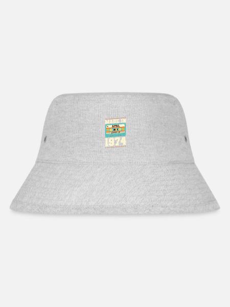 49th birthday April Born 1974 Gift idea - Stanley/Stella Recycled Bucket Hat - heather grey