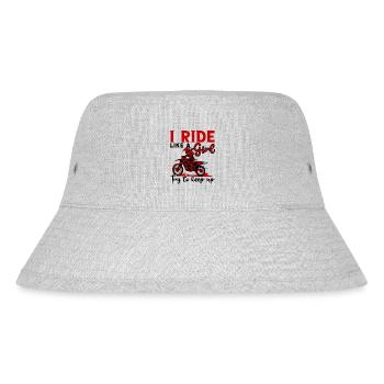 Motocross Mädchen Motocross Frau Offroad Motorrad - Stanley/Stella recycelter Bucket Hat - Grau meliert - Vorne