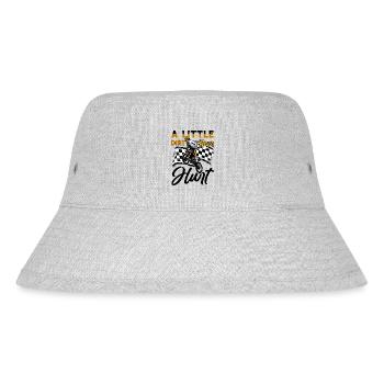Motocross Mädchen Motocross Frau Offroad Motorrad - Stanley/Stella recycelter Bucket Hat - Grau meliert - Vorne