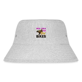Motocross Mädchen Motocross Frau Offroad Motorrad - Stanley/Stella recycelter Bucket Hat - Grau meliert - Vorne