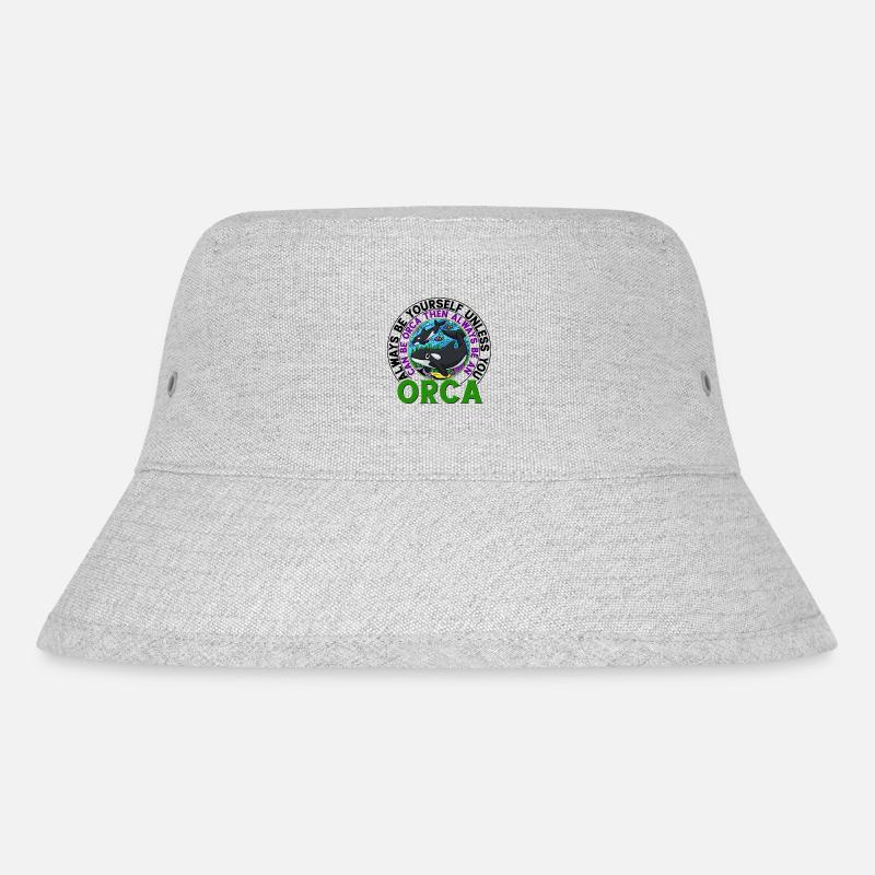 Orca Ozean Wal Orca Fan Meerestier - Stanley/Stella recycelter Bucket Hat - Grau meliert