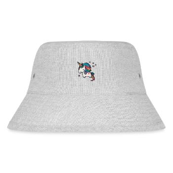 Süßes magisches Einhorn für Kita und Schule - Stanley/Stella recycelter Bucket Hat - Grau meliert - Vorne