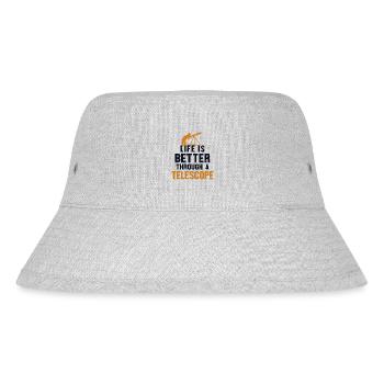 Life Is Better Through A Telescope Cosmologist - Stanley/Stella Recycled Bucket Hat - heather grey - Front