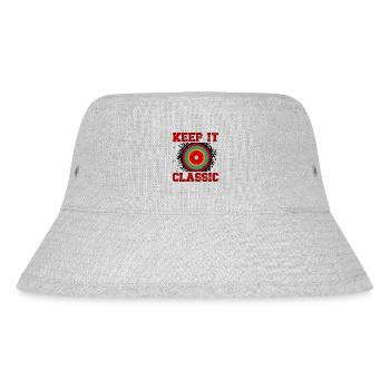 Retro Vinyl Sammlung Schallplatte Plattenspieler - Stanley/Stella recycelter Bucket Hat - Grau meliert - Vorne