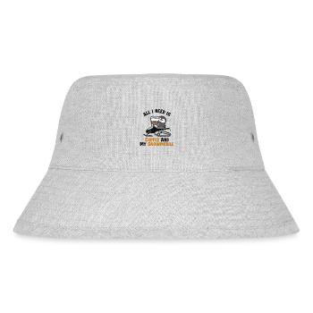 Coffee and my Snowmobile Snowmobile Fahrer - Stanley/Stella recycelter Bucket Hat - Grau meliert - Vorne