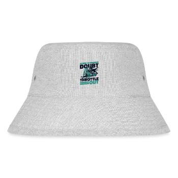 When In Doubt Throttle Out Snowmobile Fahrer - Stanley/Stella recycelter Bucket Hat - Grau meliert - Vorne