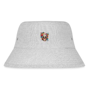 Skull with flowers - Stanley/Stella Recycled Bucket Hat - heather grey - Front