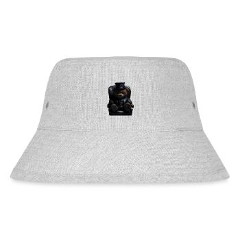 TEDDYBÄR GANGSTER DESIGN - Stanley/Stella recycelter Bucket Hat - Grau meliert - Vorne