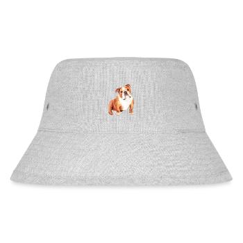 Bulldog and Bulldog face - Stanley/Stella Recycled Bucket Hat - heather grey - Front
