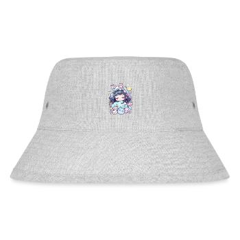 Anime Pajamas with Pastel Design for Japan Lovers - Stanley/Stella Recycled Bucket Hat - heather grey - Front