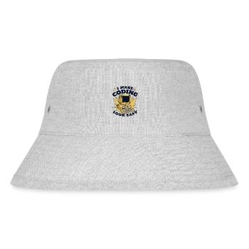 I Make Coding Look Easy Developer Coder - Stanley/Stella Recycled Bucket Hat - heather grey - Front