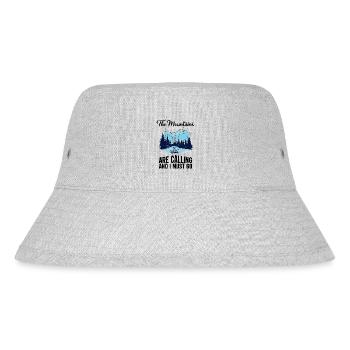 The Mountains are Calling and I must Go Forest - Stanley/Stella Recycled Bucket Hat - heather grey - Front