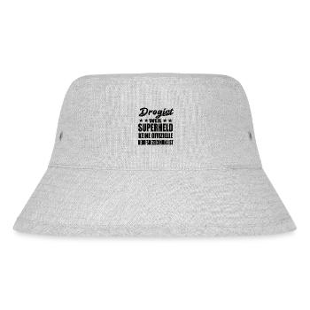 Drogist Superheld Spruch - Stanley/Stella recycelter Bucket Hat - Grau meliert - Vorne