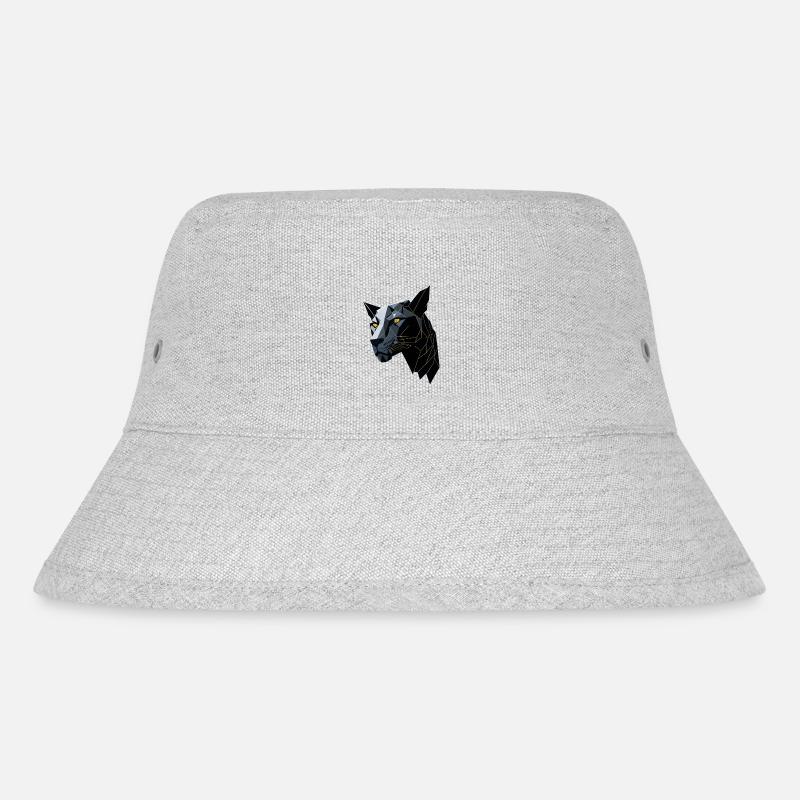 Geometric Panther Head - Stanley/Stella Recycled Bucket Hat - heather grey