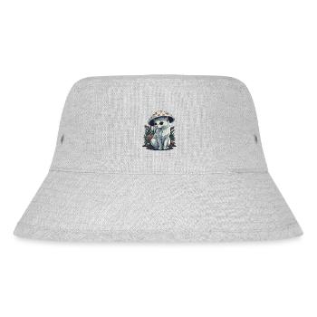 Trippy Pilzkatze - Stanley/Stella recycelter Bucket Hat - Grau meliert - Vorne