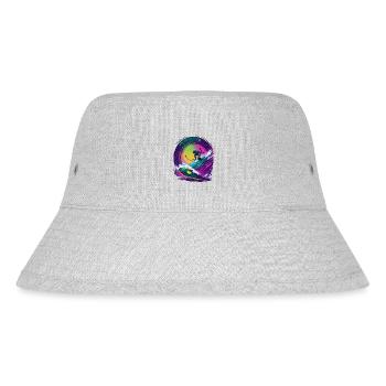 Galaktischer Vinyl-Schallplatten-Surfer - Stanley/Stella recycelter Bucket Hat - Grau meliert - Vorne