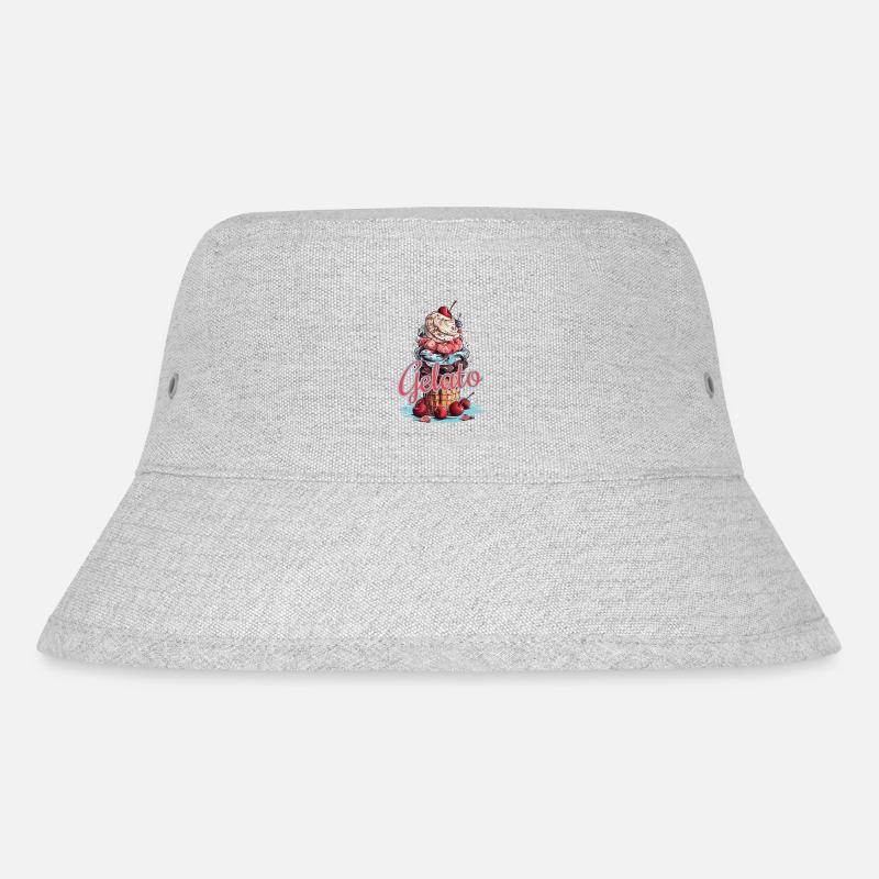 Gelato Eis Eiscreme Eisdiele - Stanley/Stella recycelter Bucket Hat - Grau meliert