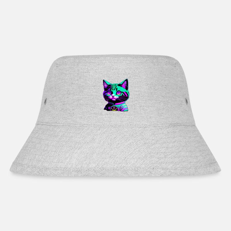 Funky cat - Stanley/Stella recycelter Bucket Hat - Grau meliert