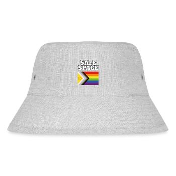 LGBTQ safe space inclusive pride flag - Stanley/Stella Recycled Bucket Hat - heather grey - Front