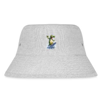 Lustiges Krokodil mit einem Surfbrett - Surfer - Stanley/Stella recycelter Bucket Hat - Grau meliert - Vorne