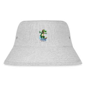 Lustiges Krokodil mit einem Surfbrett - Surfer - Stanley/Stella recycelter Bucket Hat - Grau meliert - Vorne