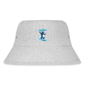 Witziges Nilpferd mit einem Surfbrett - Surfer - Stanley/Stella recycelter Bucket Hat - Grau meliert - Vorne