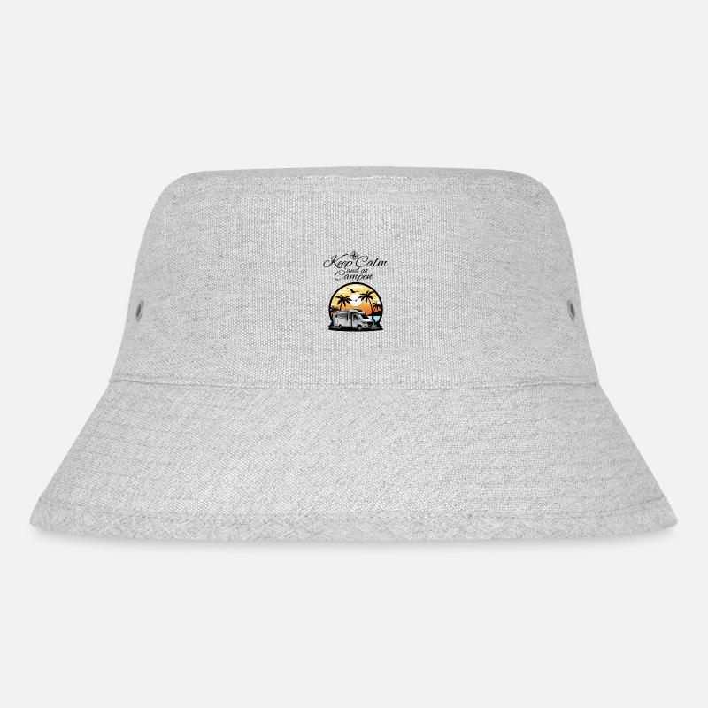 Camper Wohnmobil Spruch-Keep Calm and go campen - Stanley/Stella recycelter Bucket Hat - Grau meliert