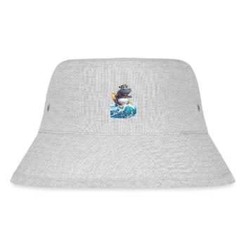 Hippopotame cool avec une planche de surf - surfeur - Bob recyclé Stanley/Stella - gris chiné - Devant