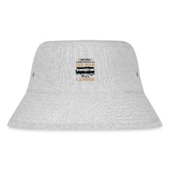 Never underestimate an old man with a camper - Stanley/Stella Recycled Bucket Hat - heather grey - Front