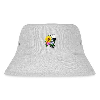 Blumen Arrangement abstrakt zerschnitten - Stanley/Stella recycelter Bucket Hat - Grau meliert - Vorne