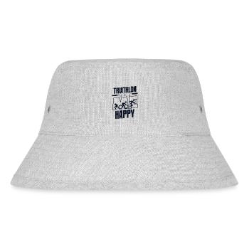 Triathlon Makes Me Happy Training Triathlonrad - Stanley/Stella recycelter Bucket Hat - Grau meliert - Vorne
