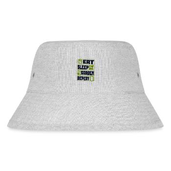 Eat Sleep Garden Repeat Allotment Garden Horticulture - Stanley/Stella Recycled Bucket Hat - heather grey - Front
