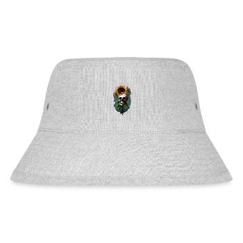Totenkopf Sonnenblume Blumen Dekorieren Cool Rad Tech Wortspiel - Stanley/Stella recycelter Bucket Hat - Grau meliert - Vorne